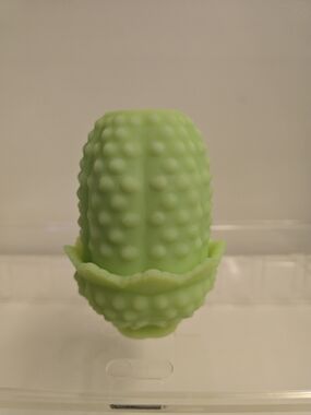Fenton Lime Shurbet Green Uranium Hobnail Glass Fairy Light